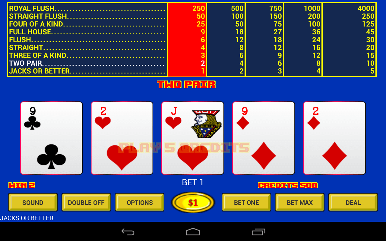 Video poker free games