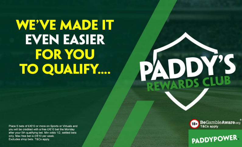 Sign Up for Paddy’s Rewards Club and Enjoy Free Bets