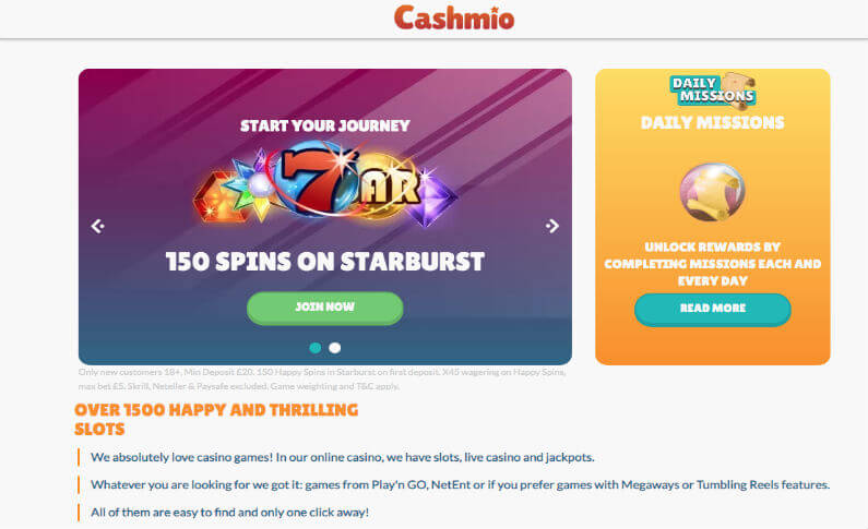 Cashmio Casino Launches a Brand New Site