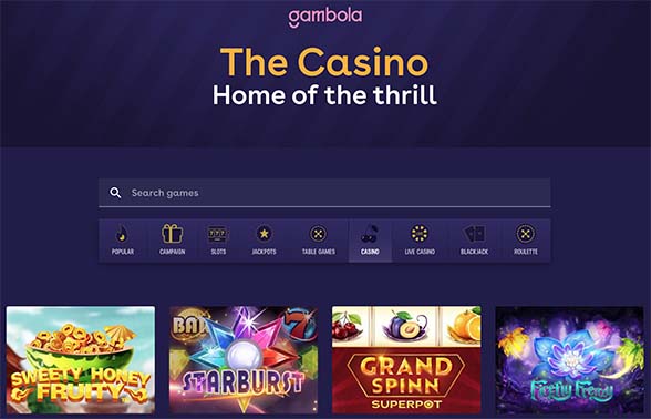 Gambola Casino screenshot
