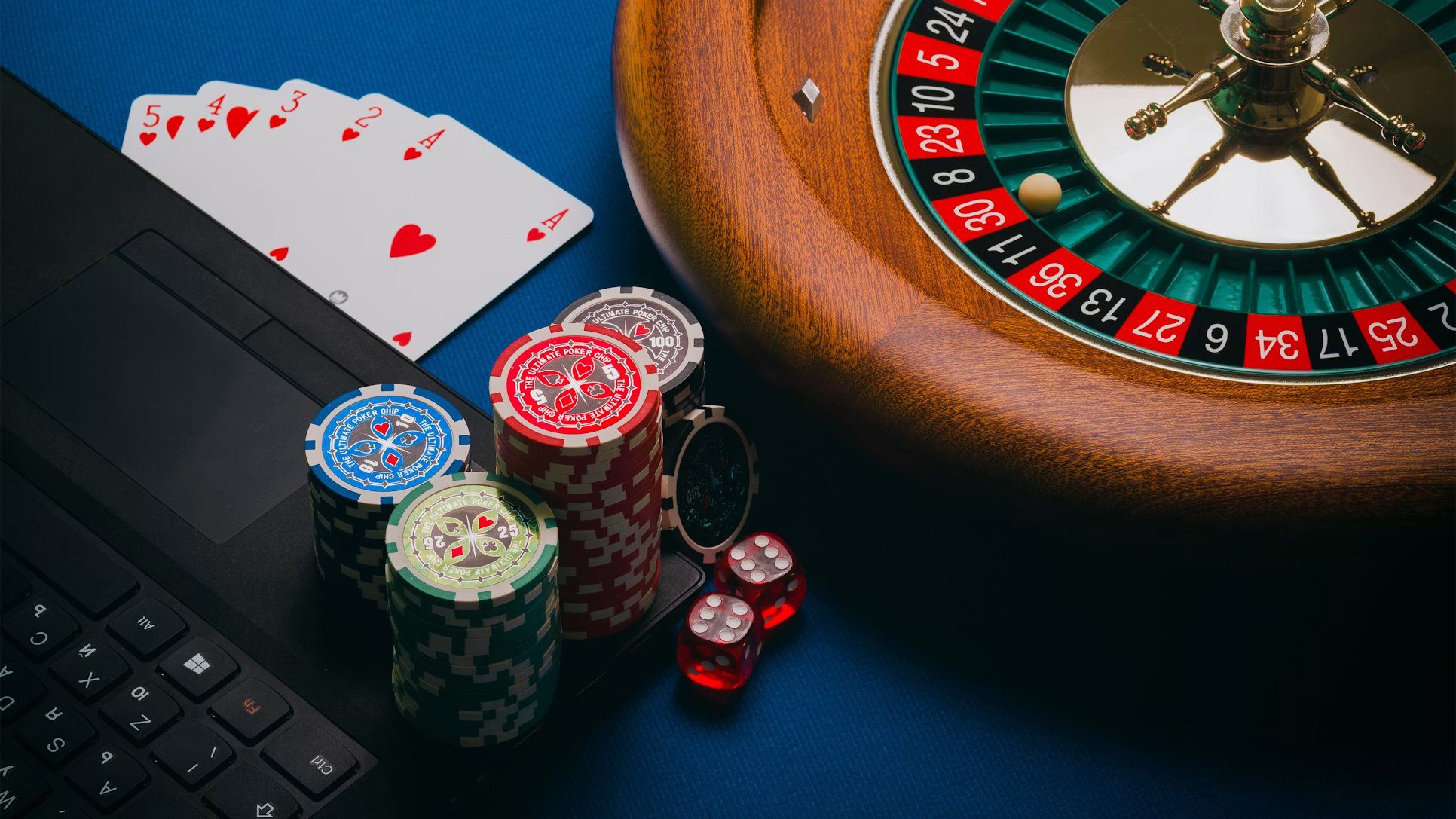 A selection of live casino game equipment